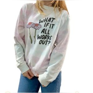 ✨48hr 40% Off Sale!✨
 Quote Tie Dye Graphic Crewneck Sweatshirt